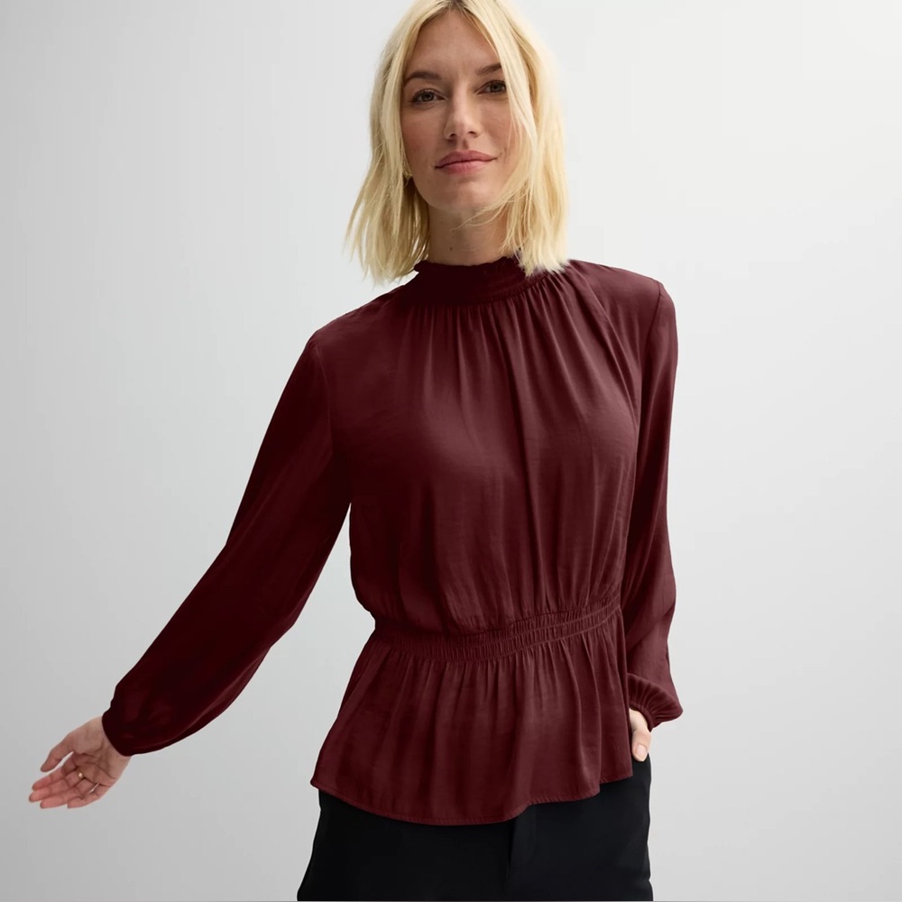 Nine West Deep Burgundy Blouse